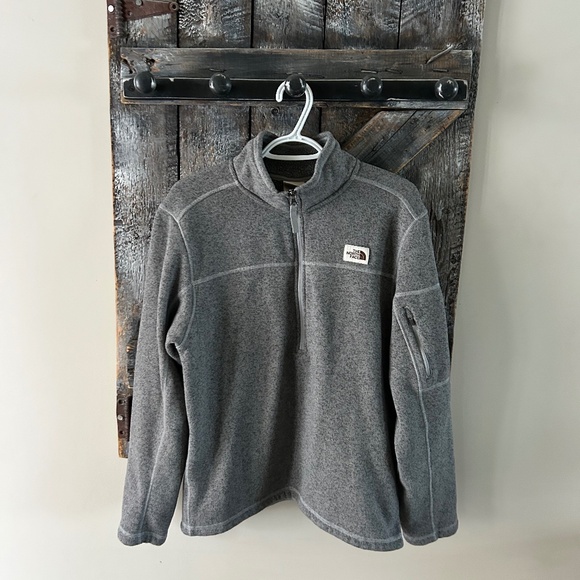 Men's The North Face Half Zipper Fleece Grey - Picture 1 of 3